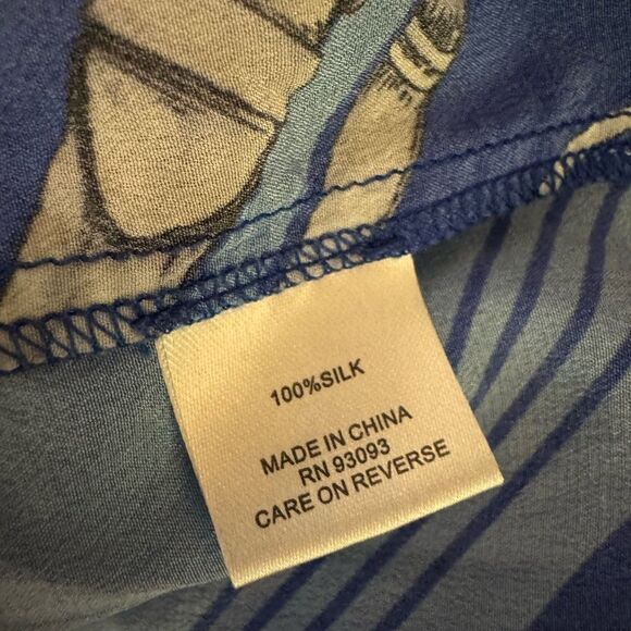 Tyler Boe 100% Silk Chain Print Tina Blouse - Picture 11 of 11